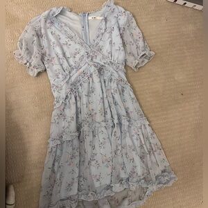Miami Light Blue Floral Dress